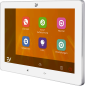 Preview: Weißer 10 Zoll Touchscreen Innenmonitor für 3-Familienhaus Video Gegensprechanlage mit Bildspeicher und Kameraanzeige