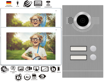 Preview: Zweifamilienhaus IP Video Türsprechanlage JT24-W Lan Bildspeicher