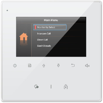 Preview: Frontansicht DT437 Sprechanlagen Monitor mit deutscher Menüführung weiß 12-familien