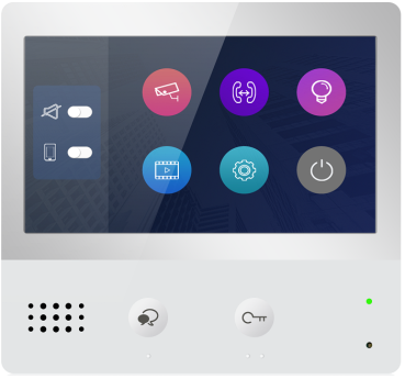Preview: Frontansicht ZD471 Sprechanlagen Monitor mit deutscher Menüführung DT471 für 8 familien