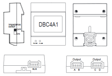 Preview: ZD-DBC4A Modul 2 Draht Bus Video Türsprechanlage Zubehör Sternschaltung