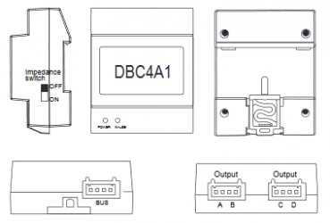 DT-DBC4A Modul 2 Draht Bus Video Türsprechanlage Zubehör Sternschaltung