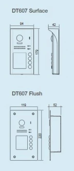 1x DX471 WIFI Video Türsprechanlage 7“ TFT FARBE LCD 2 DRAHT+1-EFH DT607 RFID (inkl. 5 RFID Chips) 2MP Fischaugen Weitwinkel Farbkamera Nachtsicht Unterputz Edelstahl