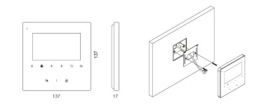 Preview: Montage Türsprechanlagen Monitor ZD437 für 2Familienhaus