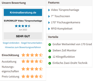 Preview: Audio Gegensprechanlage 1-2-3-4-5-6-8-20 Familienhaus 2 Draht Bus Türöffner Klingelanlage Sprechanlage Preview: Kaufempfehlung Audio Gegensprechanlage