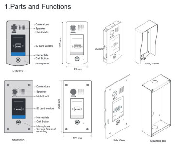Preview: Video Sprechanlage Unterputz DT611F/KP Code