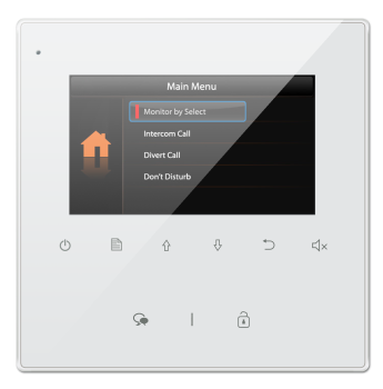 Preview: Frontansicht ZD437 Sprechanlagen Monitor mit deutscher Menüführung weiß 3familien
