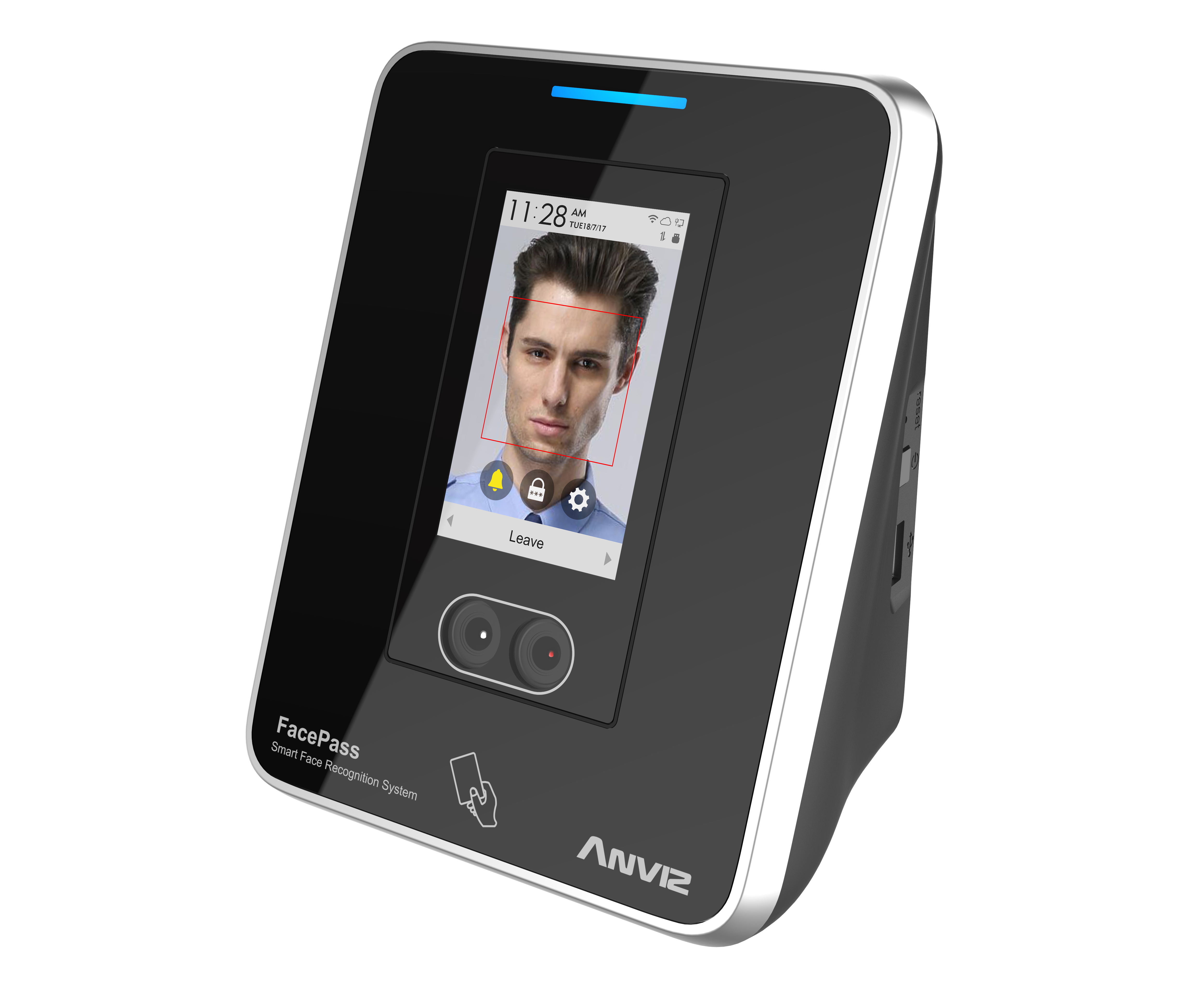 Biometrische Stempeluhr Zeiterfassungsgerät Facepass 7 Kontaktfrei 30 RFID Chips 