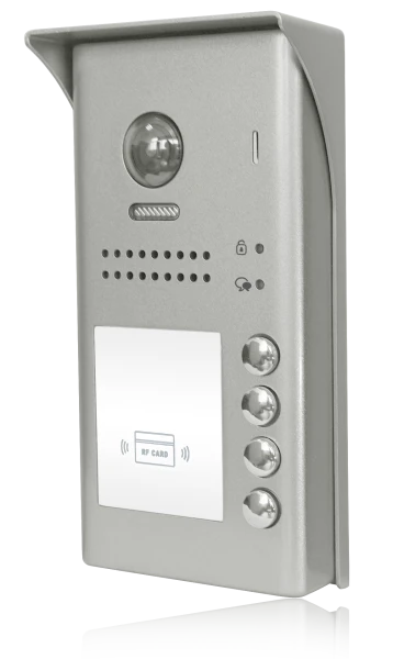 2 Familien 2 Draht Bus Videotürsprechanlage DT49 7" Monitor mit Touchscreen + DT607ID/-S2 RFID 170° Fischaugenkamera Aufputz