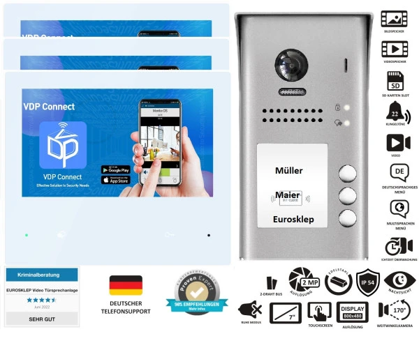 3 familienhaus wlan video türsprechanlage aufputz 3 familienhaus wlan video türsprechanlage aufputz