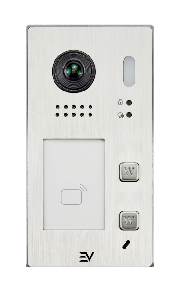 Aufputz Außenstation EV622-S2 aus Edelstahl mit 170 Grad Starlight Fischaugenkamera und RFID Zutrittskontrolle für 2 Familienhaus Videosprechanlage